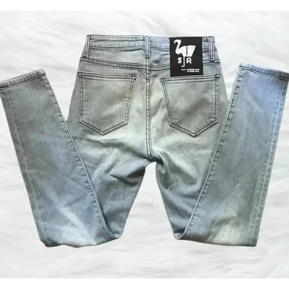 Sandrine Rose NWT Mid-Rise Skinny‎ Distressed Jeans Blue Size 26